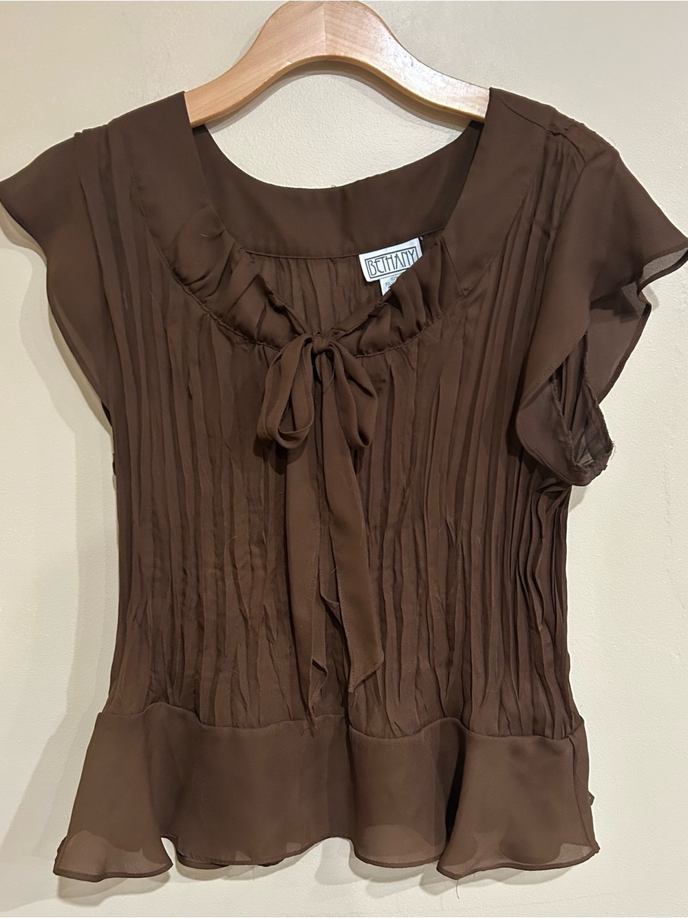 Y2K Bethany Ruffle Sheer Blouse XL Fairy Preppy Festival